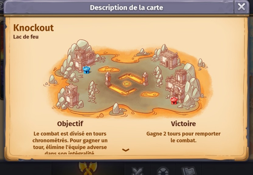 Plan de la carte Lac de feu du mode Knockout
